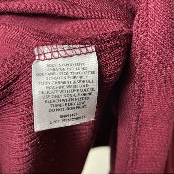 Modern Canvas Womens Graphic Knit Fall High Low Top Shirt Sz XXL Maroon - Picture 4 of 4
